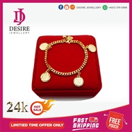 MFS Desire Emas 24K Gelang Tangan Dewasa Pintal Love Duit Syiling