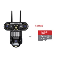 Three Lens  IP66 Waterproof Rotation  CCTV V380 Pro