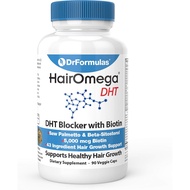 DrFormulas DHT Blocker for Men and Women | HairOmega Advanced Hair Growth Supplements with Biotin 50