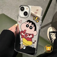Cartoon Cute Crayon Shin-chan Mirror Phone Case For Realme C75X C75 14X 14 9 Pro Plus C63 C61 Note 6