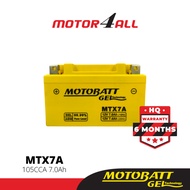 MOTOBATT Gel MTX7A Motorcycle Battery Premium Yuasa Replacement with AGM Technology Motor4all