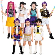 ❤Ready Stock❤Girls KPop Demon Hunters Rumi Mira Zoey Cosplay Costume Child Idol Dance Group Uniform 