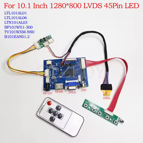 10.1 Inch LCD Controller Board 1280x800 45Pin IPS Screen For LTL101AL01 LTL101AL06 LTN101AL03 HDMI V