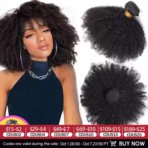 Brazilian Afro Kinky Curly Human Hair Bundles 4b 4c Afro kinky Bulk Human Hair Weave Bundle Deal Hai