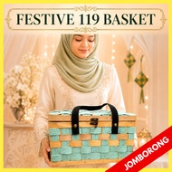 FESTIVE 119 BASKET  FLOWER BOX Weave Rattan Wicker Storage  bakul Fruit Rattan Garden Flowerpot Hold