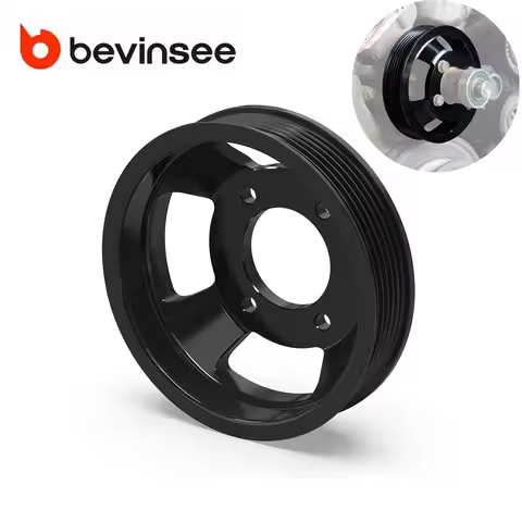 BEVINSEE Water Pump Pulley For BMW E46 E39 E60 E61 E38 E65 X3 E83 X5 E53 Z4 E85 E86 Z3 325i 330i 328