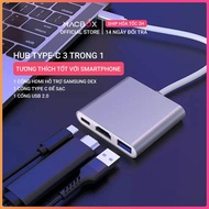 Type C HUB 3in1 - USB Type-C to HDMI HUB conversion port, USB 3.0, PD Type-C for Macbook Laptop, Pho