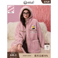 B.Duck Little Yellow Duck Winter 2025 Pink Hooded Lamb Fleece Jacket