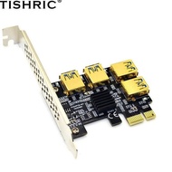 DB222 }} PCIE Splitter PCIE x1 to 4 USB3.0 Mining Riser Adapter