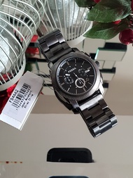 Fossil FS4662 Machine Chronograph Watch with Silver Luminous Black Dial in Smoke Ion-Plated Steel Br