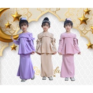 RAYA 2023 Cool Elves Peplum Lace Baju Raya Design Mint Cream Baby Blue Pink Kurung Kanak Kanak-Kanak