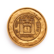 Chanel Gold Metal 31 Rue Cambon Brooch, 1990s