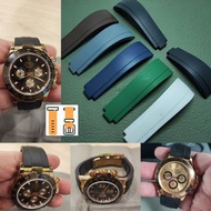 20mm  錶帶 地通拿型 勞力士型 *平頭* 雙凸型 膠帶  (55 x 50mm   57mm  64mm  71mm  *三格* 自行剪裁 ） *合女裝短帶* 合用: Rolex膠帶 勞力士膠錶