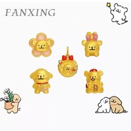 FX 999/24k （0.5g）Line Dog Fine gold Pendant  Ladies' pure gold DIY accessories