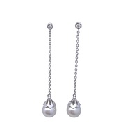 Mikimoto 御木本 18K 白金 珍珠 鑽石 耳環