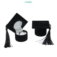 INN Unique Graduation Hat Rings Box Leather  Jewelry Case Rings Storage Box