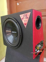 AUDIO MOBIL SUBWOOFER EMBASSY  12" DOUBLE COIL AKTIF TERPASANG POWER AMPLIFIER