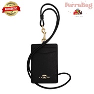 Coach Id Lanyard in Crossgrain leather