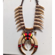Handmade Tribal Fang Necklace – Ethnic Resin Tribal Motif Necklace with Large Fang Pendant