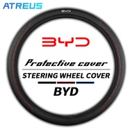 BYD Car Steering Wheel Cover Universal 38cm Leather Steering Cover Non-slip Car Steering Protector F