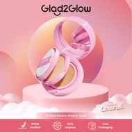 GLAD2GLOW 2 IN 1 Perfect Pair Cushion Powder Foundation Waterproof Make Up Cushion Flawless Face Com