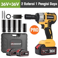 IRONHOOF Brushless Impact Tool 24V Cordless Electric Impact Wrench Bor impek pembuka baut motor