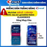 1 gói miếng dán trắng răng Crest 3D White chính hãng MỸ giúp răng trắng sáng vượt trội gồm các loại