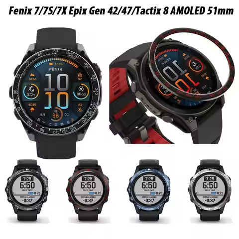 Metal Time Bezel Ring For Garmin Fenix 8 47mm 7 7X 51mm Protective Case Cover Shell Bumper Epix Gen 