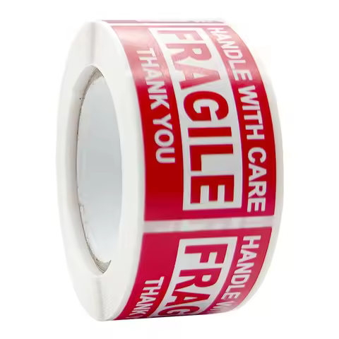 250Paste/Roll Fragile English Warning Label Sticker，Copper Plate Adhesive Anti-Tamper Fragile Item W