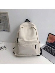 Mochila escolar de 1 pieza de unicolor, estilo coreano Harajuku, bolso de hombro de moda de gran capacidad, mochila de estudiante