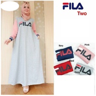 FILLA FILA LONG DRESS MAXY WANITA TRENDY / BAHAN BABYTERY- FA43