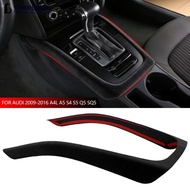 YOUNGSTAR Car Suede Gear Shift Frame Trim Center Console Interior Upgrade Direct Replacement For Aud