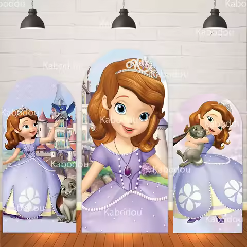 Sofia the First Backdrop Arch Cover Girl Birthday Party Decoration Baby Shower Photo Photography Bac