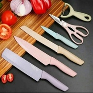 Pisau Set Jerami 6 in 1 Everrich Kitchen Knife Set