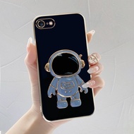 For case Hp iPhone 7 Silicone Electroplating astronaut stand Phone case