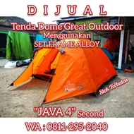 TENDA JAVA 4 FRAME ALLOY SECOND BEKAS MEREK GREAT OUTDOOR KAPASITAS