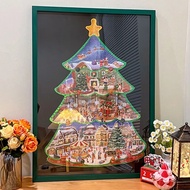 OF9D Puzzle Frame Frame 500 Pieces Christmas City Cabin Winter Lights 1000 Pieces 70x50x75 Heterosex
