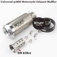 Universal 51MM Motorcycle CNC Exhaust Modified Escape Moto Scooter Muffler GP-project Dirt Bike Exhaust Pipe With DB Kil