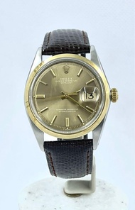 勞力士 1600 - Datejust (36mm) 、原裝原裝銀啡面、黃金圈、金鋼錶頭(送代用皮帶連扣) 1570自動機芯  (流水號：1802xxx -1968年) ROLEX 1600 - Datejust (36mm), Original Dial &amp; Gold Bezel , 1570 SCOC Automatic Movement  (⭕️⭕️歡迎預約睇錶⭕️⭕️)