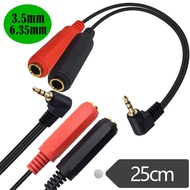 Gold-Plated 3.5mm Male Elbow to Double 6.5 Female Audio Cable 3.5 One Point Two 3.5 Small Three-Core