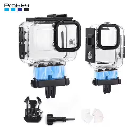 60M/196FT Underwater Waterproof Diving Housing for Go Pro Hero13/12/11/10/9 Black Magnetic case Acce