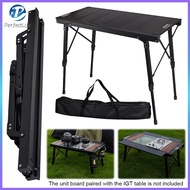 Three Unit Camping Liftable IGT Table Aluminum Alloy Portable Barbecue Table Foldable IGT Table for