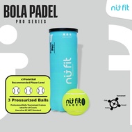 Nu Fit - Padel Balls - Padel Balls Contents 3 - Pressurized Padel Ball - Padel Ball Pro - Padel Ball