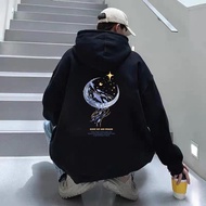 M-3XL 【M-8XL Hoodies】Men Oversized Hoodie Loose American Blue Moon Print Couple Hoodies