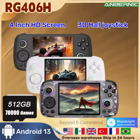 ANBERNIC RG 406H Retro Game Console Android 13 Unisoc T820 64-bit Game Player RG406H 4.0Inch IPS HD 