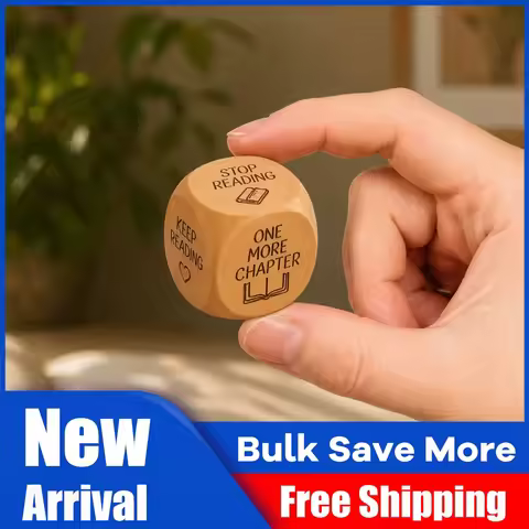 Wooden Reading Decision Dice with Engraved Prompt Bookworm Decision Dice Gift Creative What To Read 