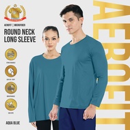 888.CO MICROFIBER ROUNDNECK LONGSLEEVE (FAST-DRY/COOL-MAX) ANTI-BACTERIA AQUA BLUE