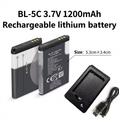 BL-5C 1200mAh 3.7V PURFIELD Phone Battery For Nokia BL5C 1100 6230 6600 1108 1112 1200 N70/91 Replac