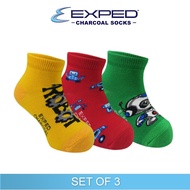 Exped Kids Fashion Cotton Charcoal Anklet Socks 3g1031 Set of 3