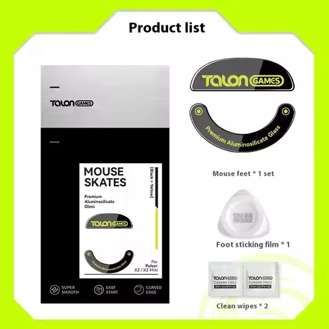 1 Pack Talon Games Arc / Tempered Glass Mouse Skates For Pulsar X2/X2 Mini Super Smooth PTFE Mouse G
